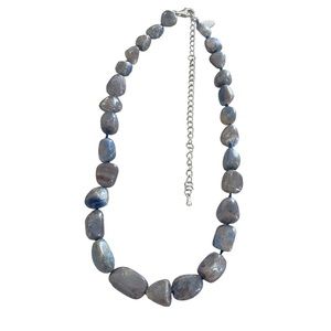 Stauer Sterling silver 925 labradorite gemstones knotted necklace
